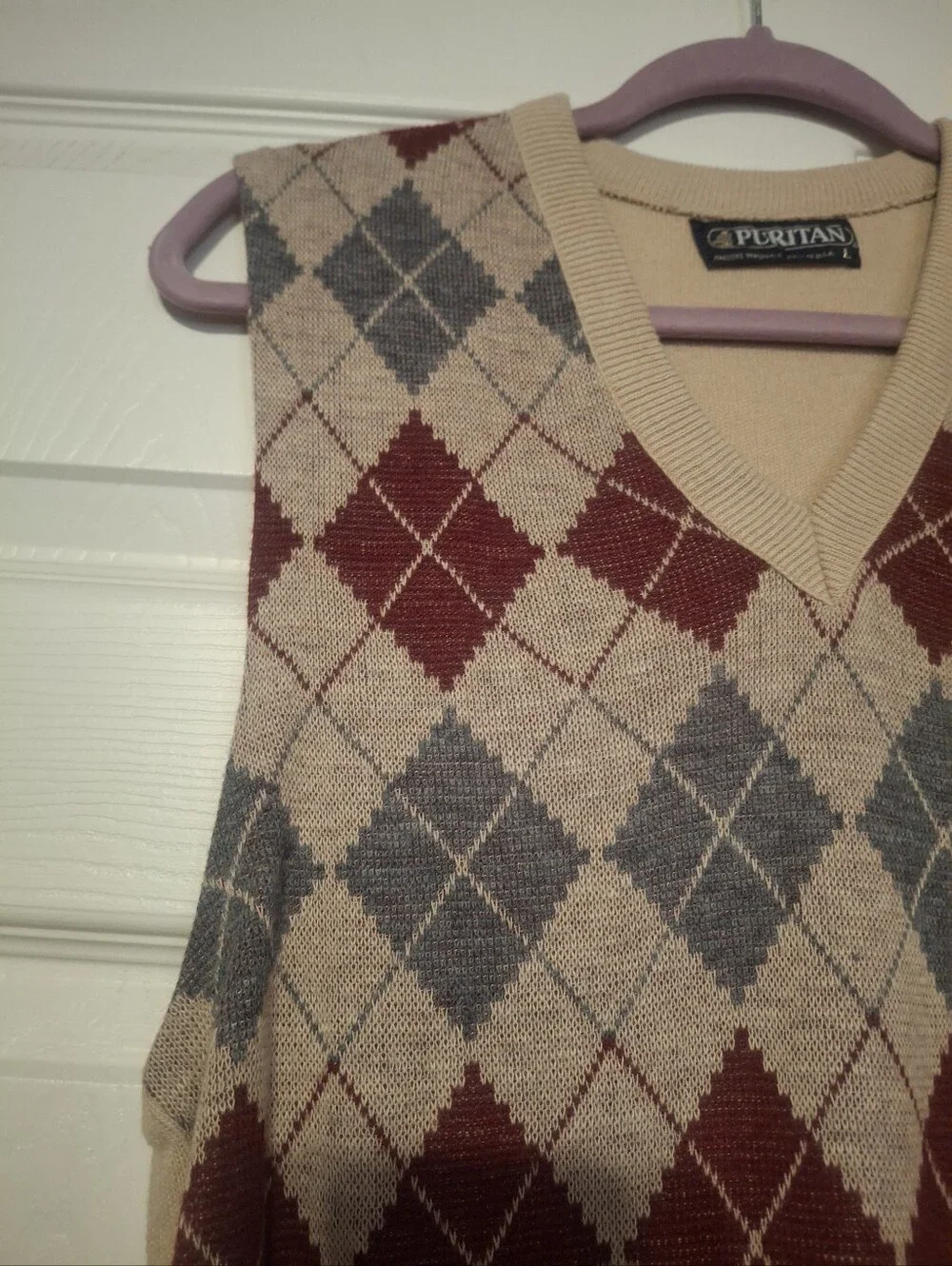 Puritan Soft Beige Knit Sweater Vest